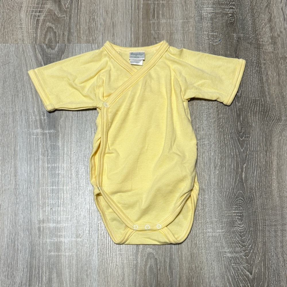 Yellow Snugabye Baby Onesie